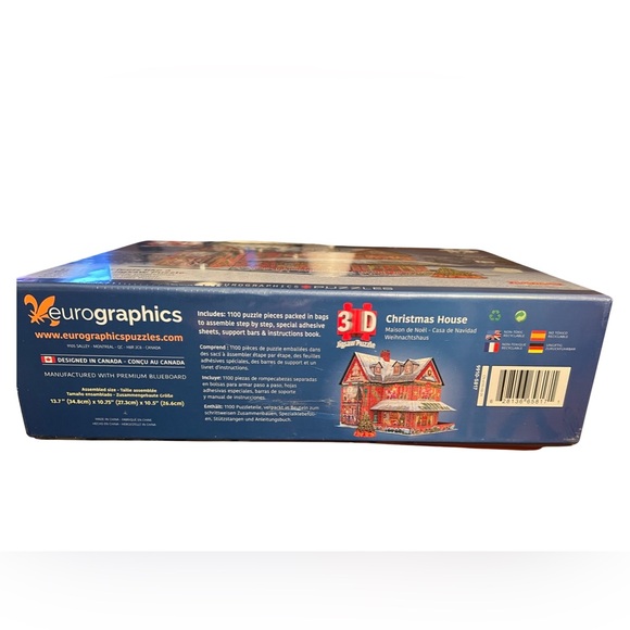 Eurographics NWT Unbelievably Giant Christmas House 1100 Piece 3D Jigsaw Puzzle - Picture 5 of 7